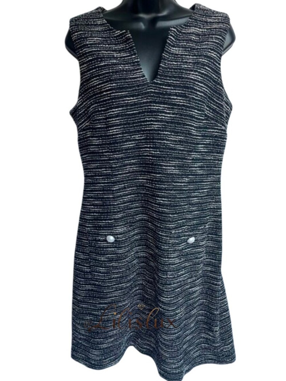 Karl Lagerfeld Paris Classic Tweed Sheath Dress Size 10 LBD Formal EUC Formal